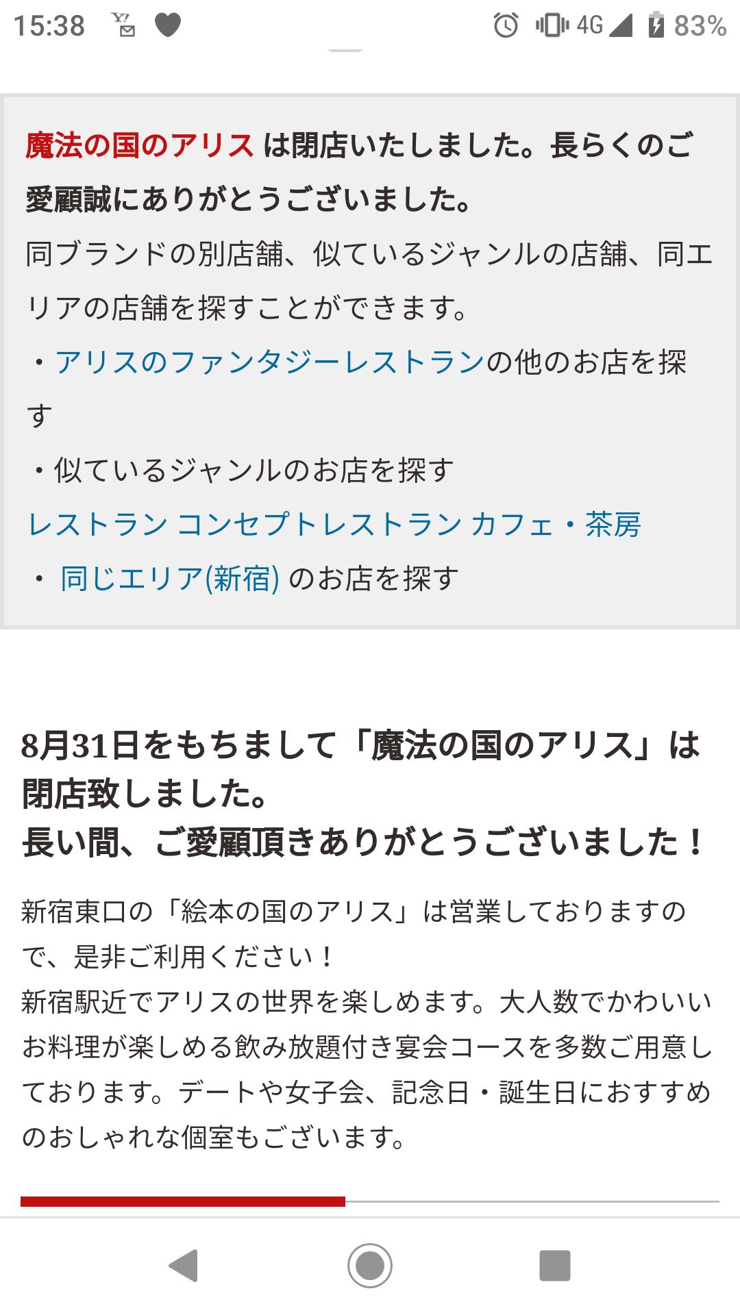 いさ 毎度の新宿 ハルチカに来ているが 魔法の国のアリス 閉店にビックリ ºdº