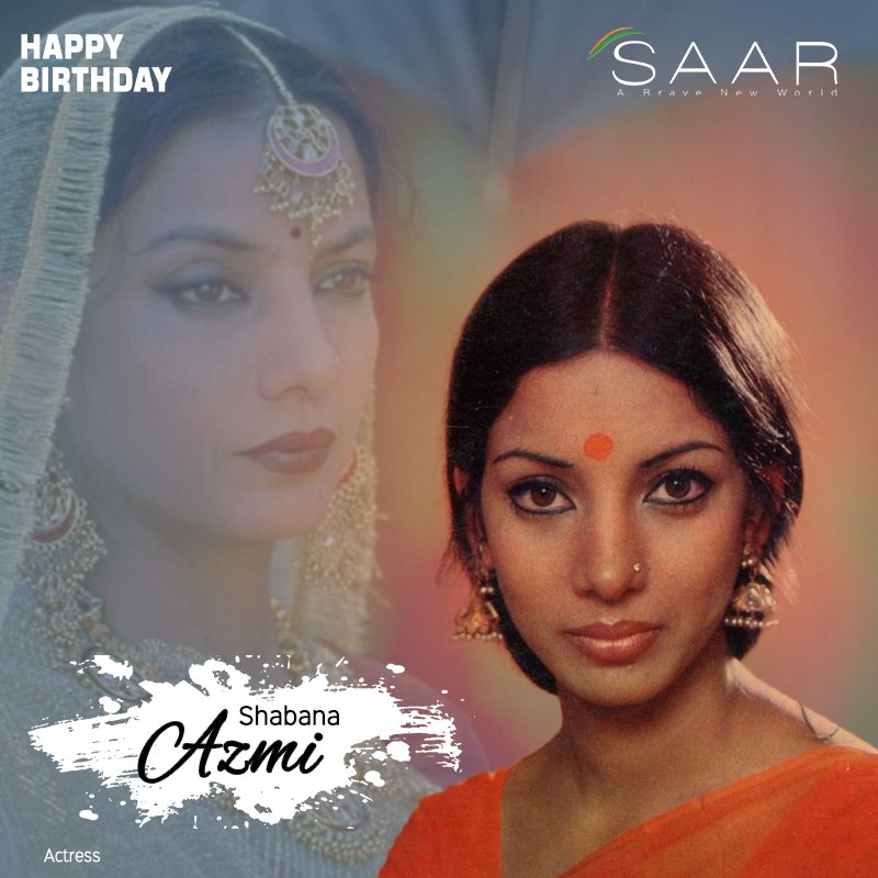 saaritresources's tweet photo. Happy birthday to #ShabanaAzmi is an Indian #actress of film, tv & theatre. The daughter of poet #KaifiAzmi and stage actress #ShaukatAzmi, she is an alumna of Film & TV Institute of India of Pune. #WednesdayWisdom #saaritresources #Mumbai https://t.co/nlZL45Q5oR