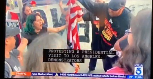 As Trump visits California, leftist group Revolution Club Los Angeles burns American flag