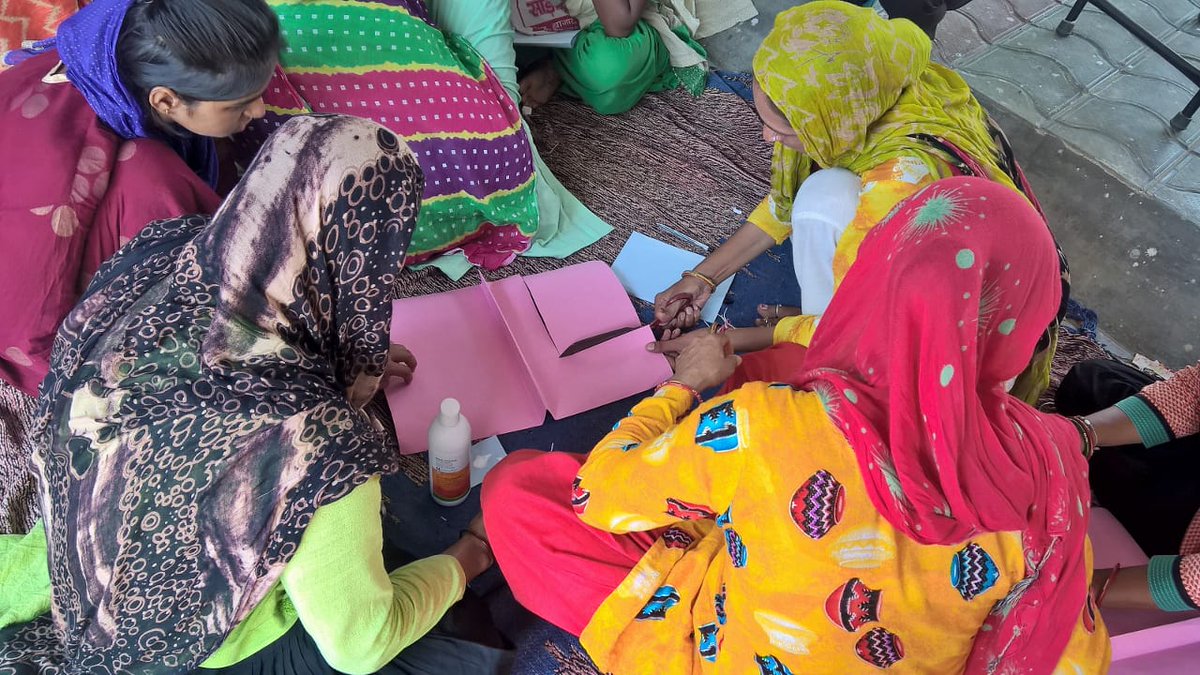 Humana_India's tweet photo. HPPI's #CommunityDevelopmentProject β#Sashaktβ in Tauru, Haryana conducted a 10-day #skillstraining workshop from Sept. 7-16. The 33 women who participated in this workshop, were trained in making paper envelops & files and were awarded certificates by the #RSETI, Nuh, #Haryana. https://t.co/YeEa3rxo7f