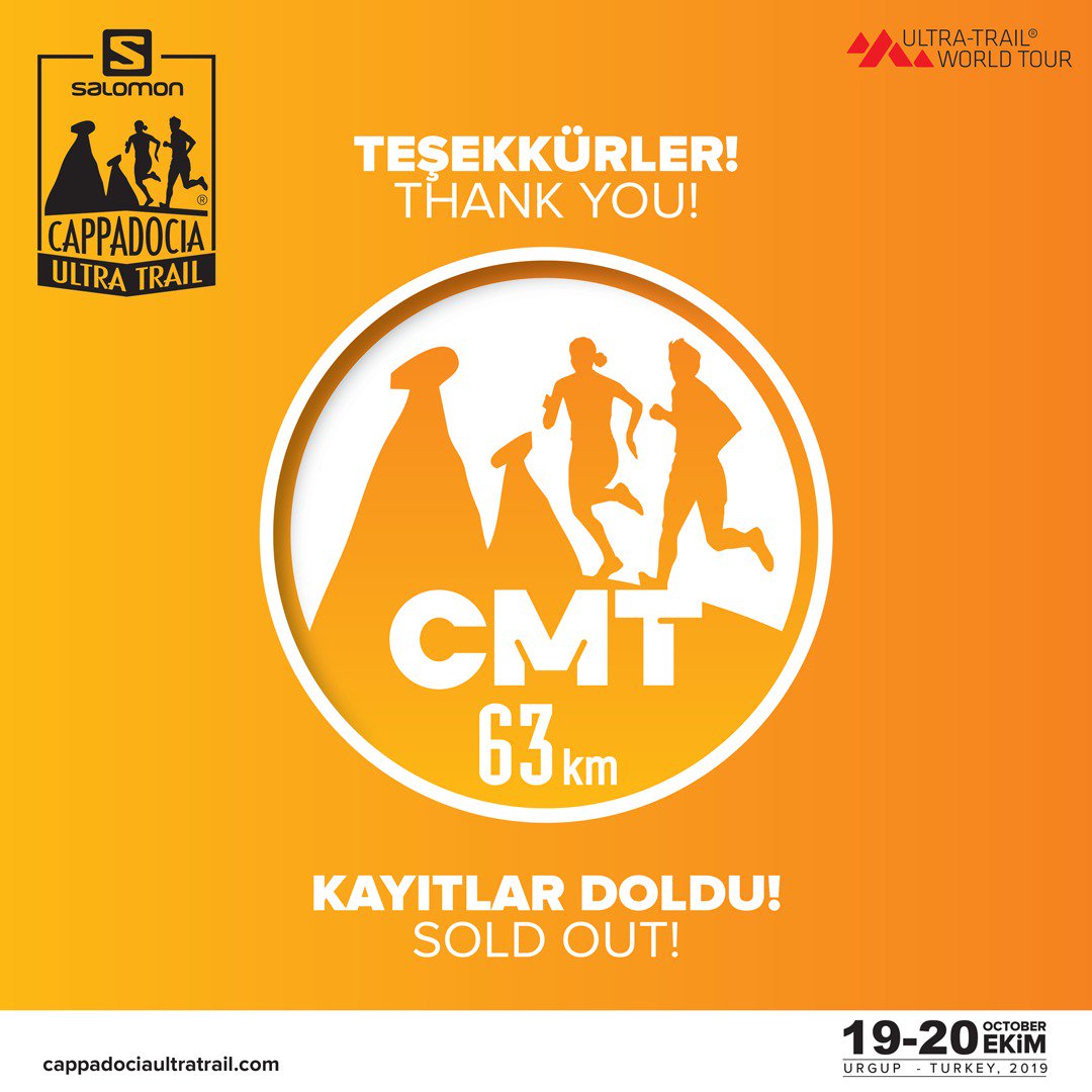 CappadociaUltra's tweet photo. Salomon Cappadocia Ultra-Trail® 

CMT Course Sold Out! Thank you so much for your support! See you soon in Cappadocia.

Salomon Cappadocia Ultra-Trail® CMT Parkuru Kayıtları doldu!
Desteğiniz için çok teşekkür ederiz! Yakında Kapadokya’da görüşmek üzere.

#soldout #CMTCourse https://t.co/wnnGtoCPCk