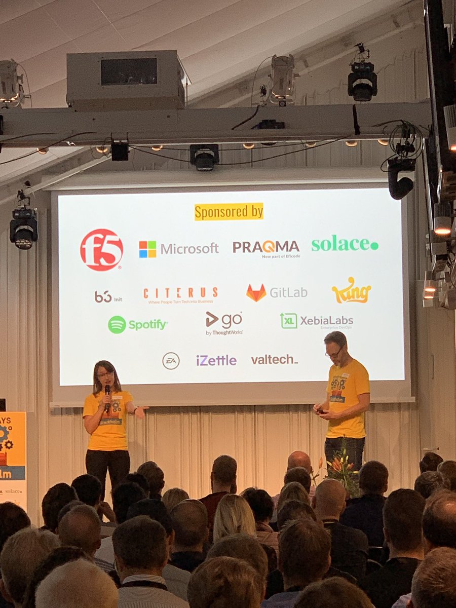 tonycollander's tweet image. #DevOpsDaysSthlm day 2 kicks off with thanking our sponsors.