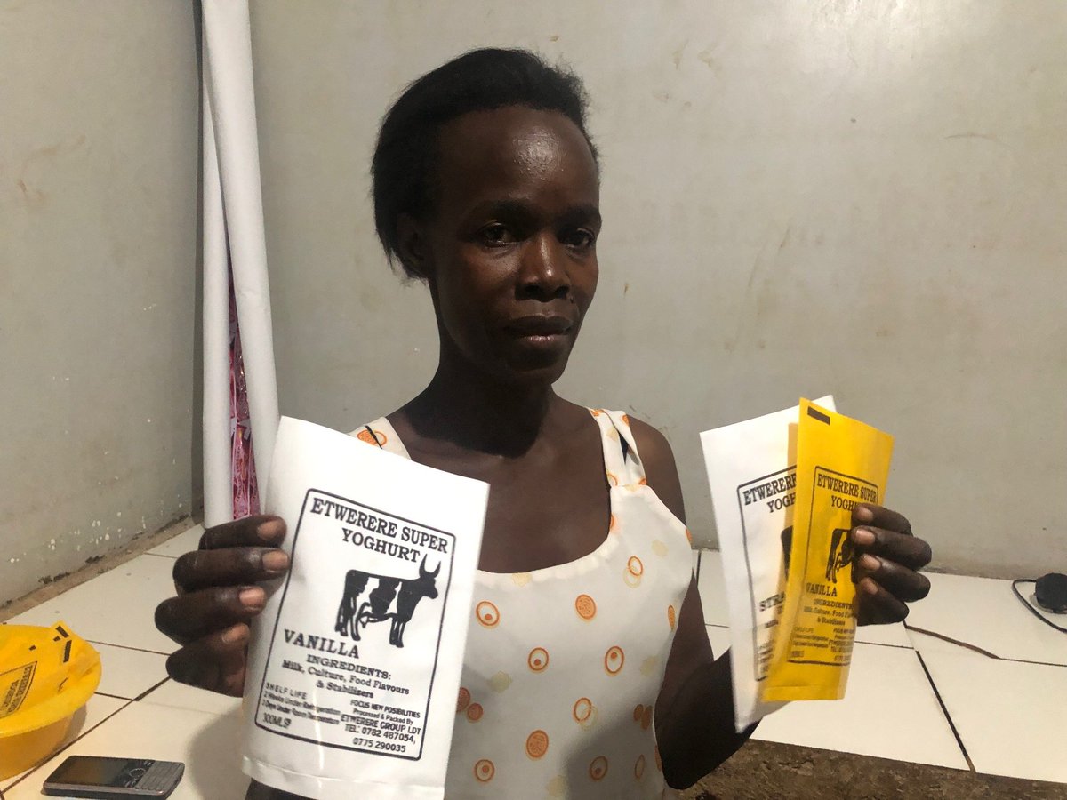 MpexInt's tweet image. On 03/09/19 the mPEX team visited Mrs. Beatrice Ebitu who processes yogurt and makes mango juice.
#FinancialInclusion #agribusiness #processing #Uganda  
@CliveLightfoot, @SoftwareGroupBG