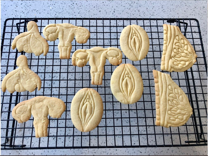 Vulva, clitoris, breast and uterus cookies baked by England B"based Dr...