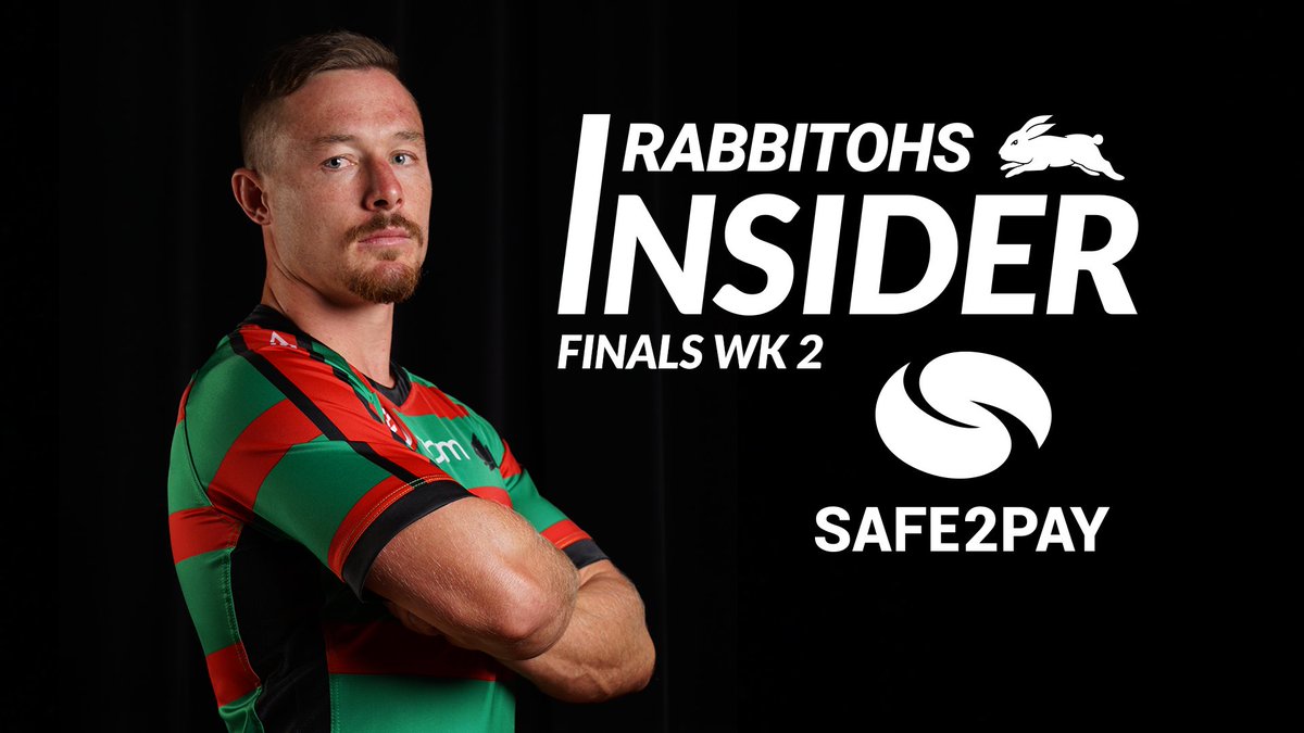 SSFCRABBITOHS's tweet photo. Don't forget to watch Rabbitohs Insider as we get to know Jaydn Su'A & preview our must-win semi against Manly, brought to you by Safe2Pay - The official payment solutions partner of the Rabbitohs! β€οΈπ
Watch π https://t.co/iRIIDRKhgX
#GoRabbitohs #SAFE2PAY #NRLSouthsRoosters https://t.co/u0gx6DSpZ3