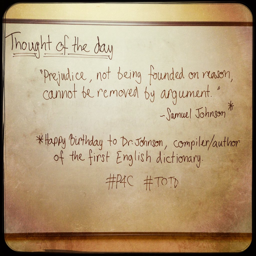 Today\s thought of the day in the hallway from Sam Johnson  - Happy Birthday Dr J!  
