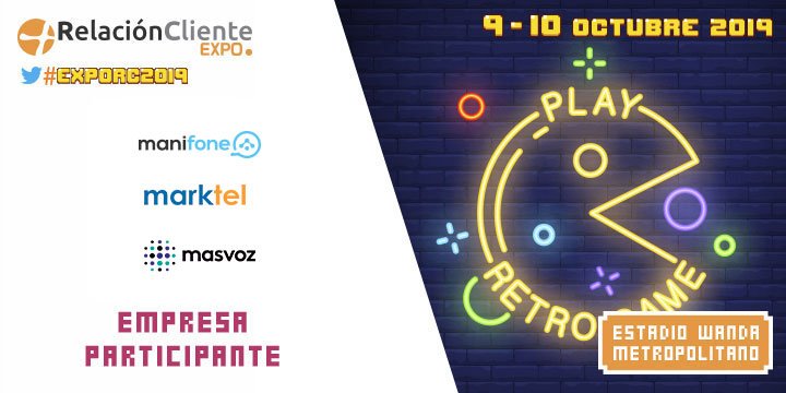 🙏 Gracias a <a href="/Manifone/">Manifone</a>, Marktel y @masvoz por participar en #ExpoRc2019, la gran cita anual de los profesionales de #RelacionCliente y #ContactCenters mtr.cool/hylxatfprl 👏👏 9-10 de octubre en el Wanda Metropolitano #Madrid