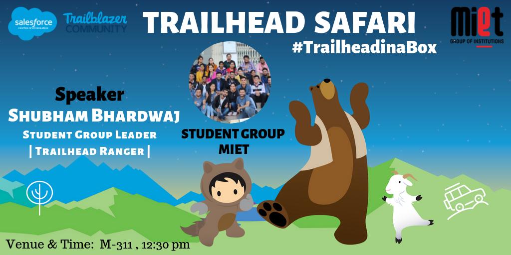 Completed with the #TrailheadinaBox #Trailhead #Trailmix Now comes with a Lunch &amp; Learn Session Tomorrow <a href="/sfdcMIET/">Salesforce Student Group: MIET</a> 
<a href="/MeganPTweets/">Megan Petersen</a> <a href="/trailhead/">Trailhead</a> <a href="/timlockie2000/">Tim Lockie</a> <a href="/lexpisani/">Alex Pisani</a> <a href="/Sharif_Shaalan/">Sharif Shaalan</a> <a href="/ericakuhl/">Erica Kuhl</a> <a href="/amandabauman/">Amanda Bauman</a> <a href="/kavindrapatel/">kavindrapatel</a> <a href="/mittuvikas/">Vishwa Vikas Dagala</a> <a href="/Bhanz19/">Bhanu Dasgupta</a> 
Rsvp: bit.ly/2lX294b
