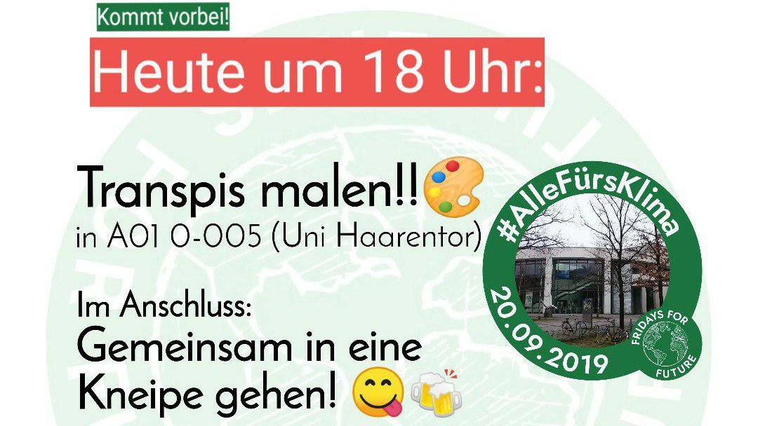 SFF_Oldenburg's tweet photo. 🌍💪Heute werden wir die letzten Vorbereitungen für den #GlobalClimateStrike treffen & gemeinsam Transpis & Schilder basteln. Danach wollen wir gemütlich beisammen sitzen & uns als neu gegründete #StudentsForFuture Gruppe besser kennenlernen. #AlleFuersKlima #students4future https://t.co/TlAgviEFLX