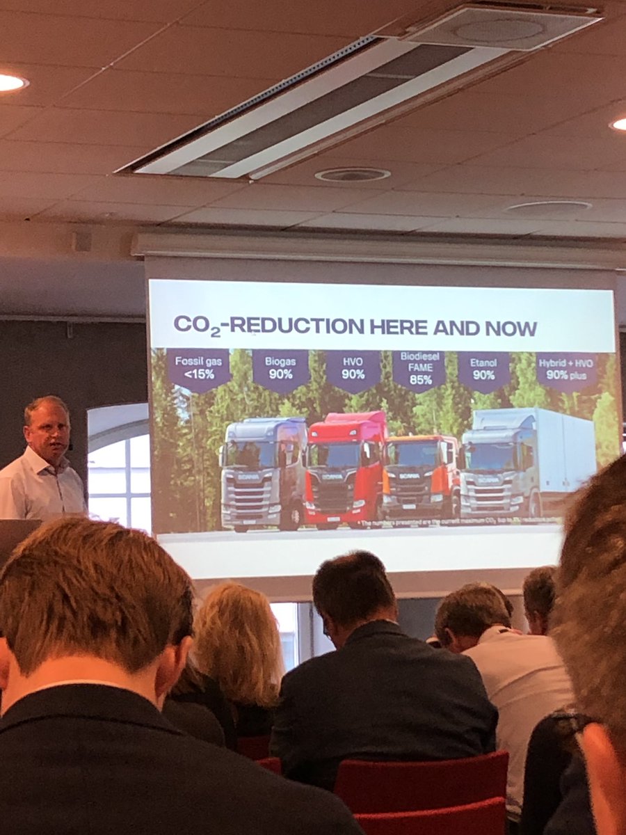 ”If you are in the biofuel sector you are on the winning side. Electricity for long-haul will come, but not in the next decade” Henriksson CEO <a href="/ScaniaGroup/">Scania Group</a> at #abcbiofuels #biodriv #fossilfritt
