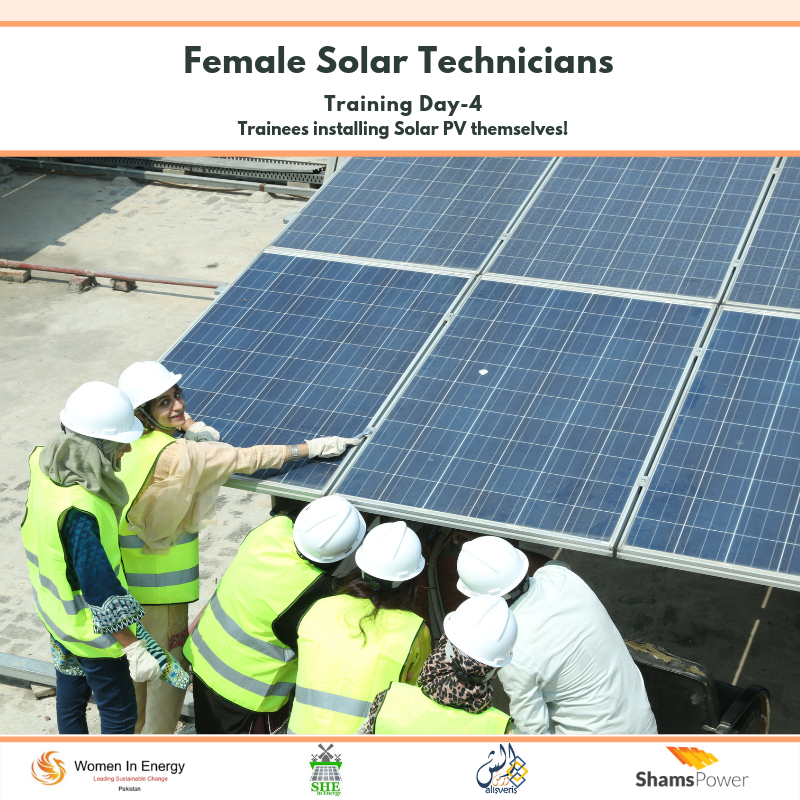 PkWomenInEnergy's tweet photo. We had a phenomenal 4-Days of #FemaleSolarTechnicians Training! Trainees conducted Solar PV site-installation, under supervision of expert trainers. We look fwd to them applying these skills in professional careers! https://t.co/MVgUu1q9xf
#shamspower #sheinenergy #womeninenergy https://t.co/StpHKkCo3k
