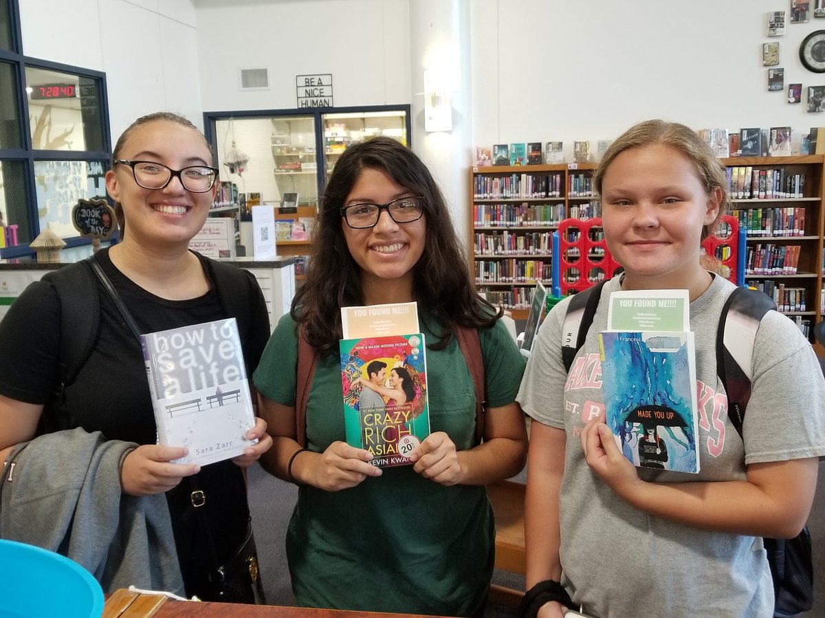 tbhslibrary's tweet photo. Look at all the happy students who found books this morning! #hideabookday #bookfairies #tbhslibrary #tbhsreads https://t.co/lRlwojlPfM