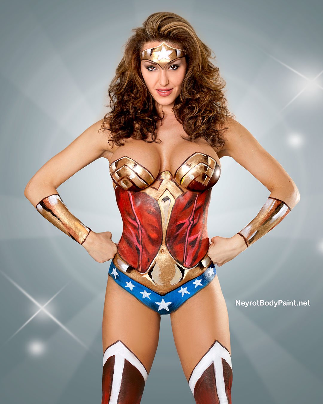 I had the best time body painting her. #bodypainting #wonderwoman #beauty #...