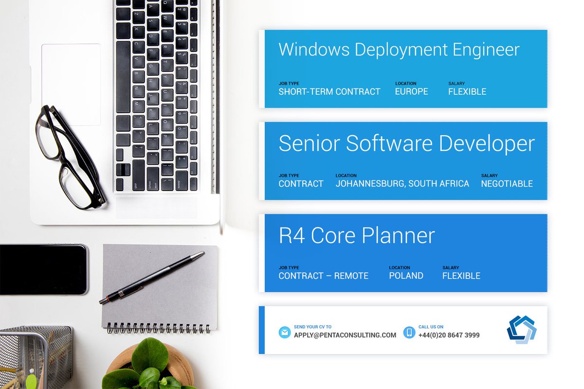 PentaConsulting's tweet photo. Looking for a great new role? Give us a call on +44(0)20 8647 3999  to hear about the many fantastic opportunities we've got available at the moment, or send your CV to apply@pentaconsulting.com.

#newjob #recruiting #hiring #softwaredeveloper #deployment https://t.co/ZcayVWusck