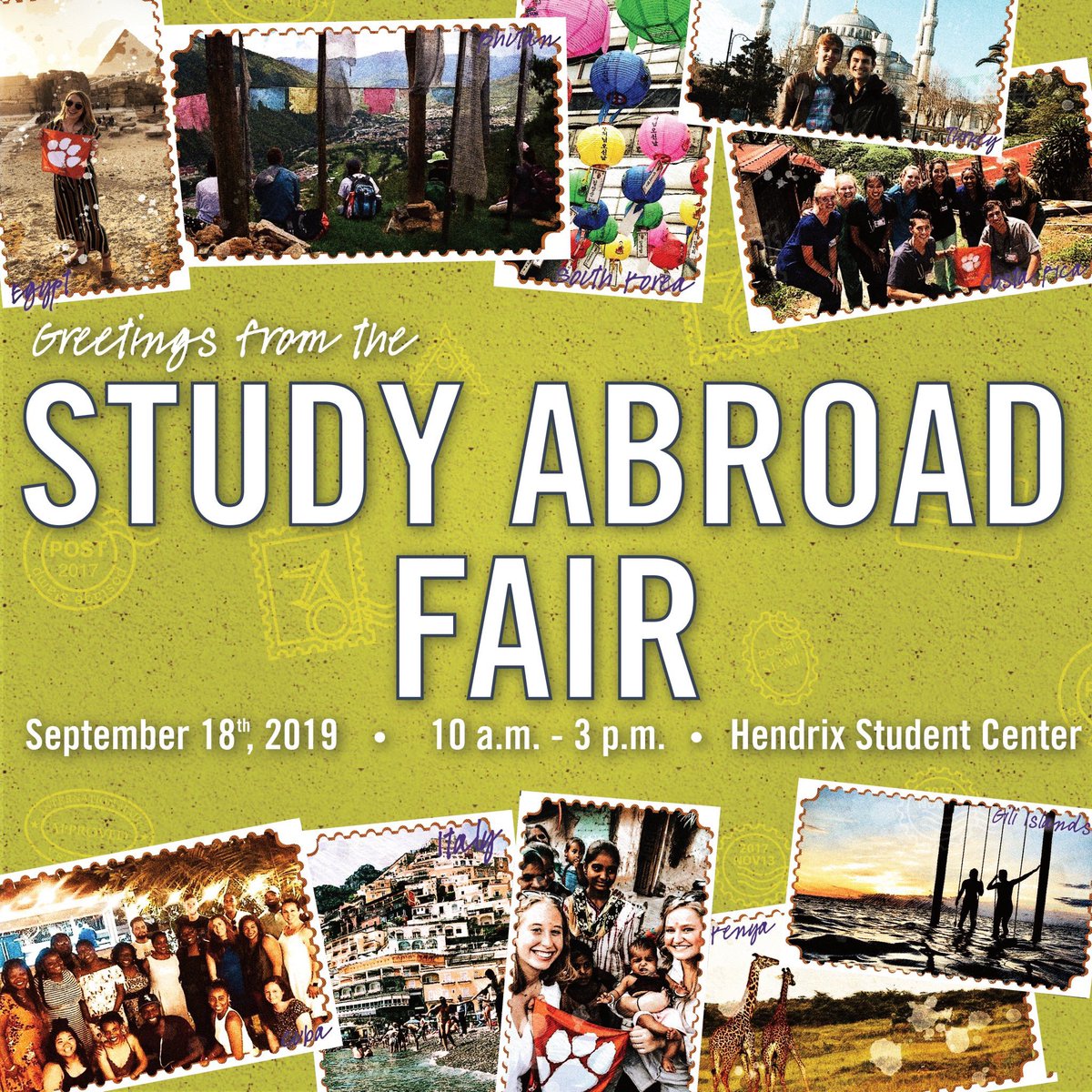 Don’t forget about the Study Abroad Fair today from 10:00-3:00 in Hendrix! We hope to see you there! <a href="/clemson_abroad/">Pam Hendrix Center for Education Abroad</a>