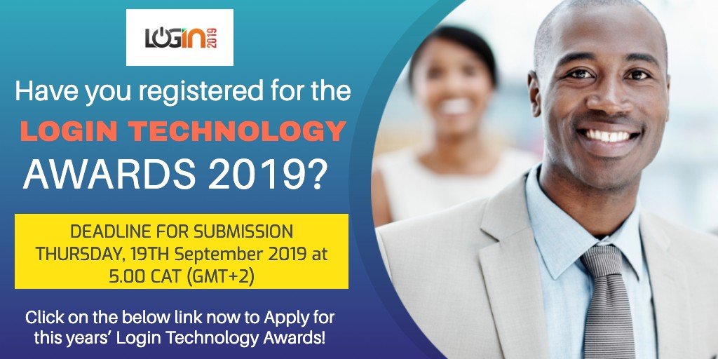 Netonezambia's tweet photo. Have you registered for the LOGIN TECHNOLOGY AWARDS 2019?
DEADLINE FOR SUBMISSION: THURSDAY, 19TH September 2019 at 5.00 CAT (GMT+2)
Click on the below link now to Apply for this yearsโ
Login Technology Awards!
https://t.co/XmpgWoUQs5
#NetoneIT #Login2019 #Lusaka #ICTZambia https://t.co/uLzPusNUCU