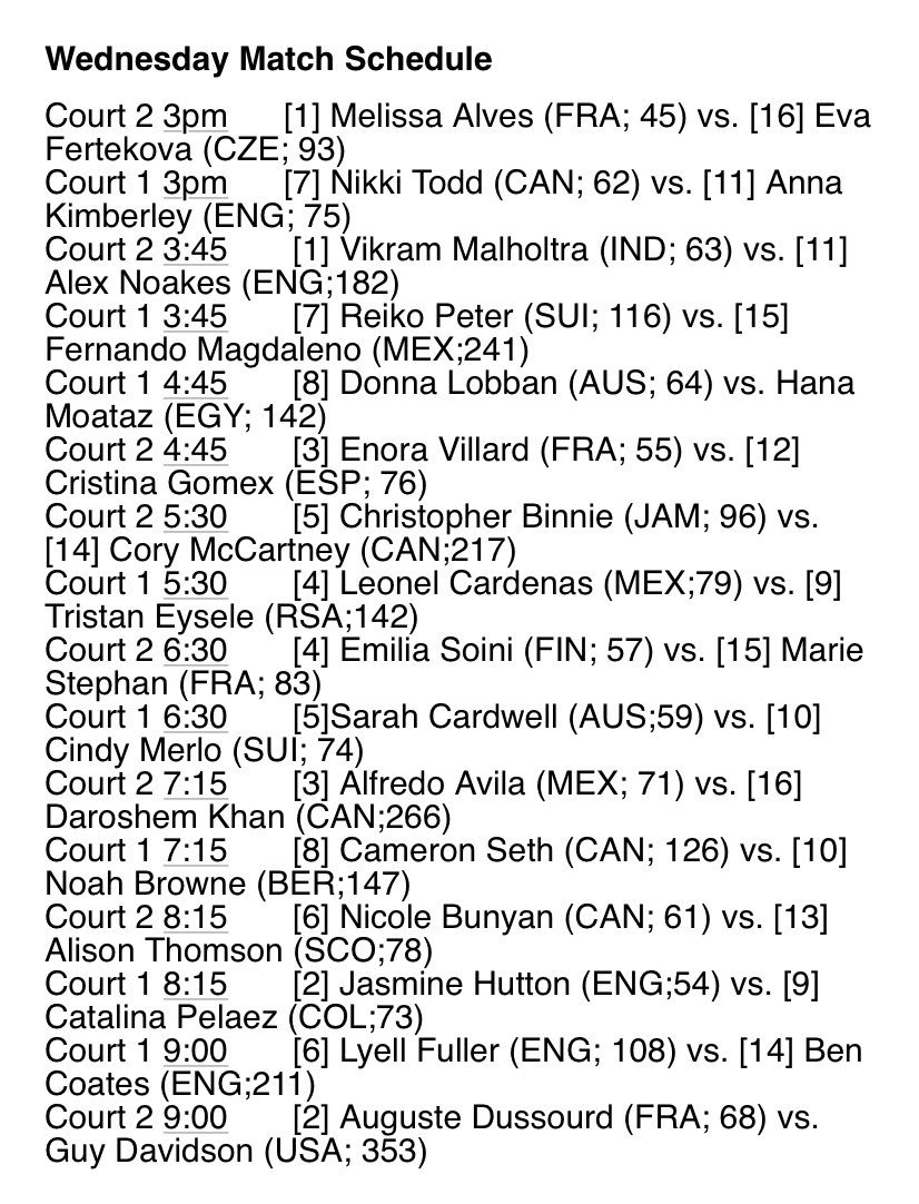 NASHcup Squash (@nashcup) on Twitter photo Another beauty day in #ldnont 🇨🇦 & another great day of #squash at <a href="/londonsquash/">London Squash</a>. The second round of the #NashCup2019 starts today at 3pm local time. Match times listed below👇and all matches streamed 📺 live at nashcup.com (no app required). <a href="/PSAChallenger/">PSA Challenger Tour</a> Another beauty day in #ldnont 🇨🇦 & another great day of #squash at <a href="/londonsquash/">London Squash</a>. The second round of the #NashCup2019 starts today at 3pm local time. Match times listed below👇and all matches streamed 📺 live at nashcup.com (no app required). <a href="/PSAChallenger/">PSA Challenger Tour</a>