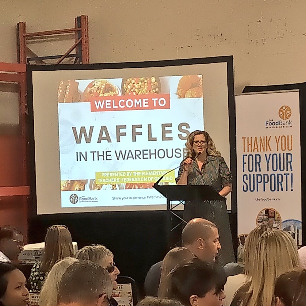 berryonline's tweet photo. An early but amazing morning at @FoodBankWatReg for the annual #WafflesInTheWarehouse fundraiser. $1 provides three meals. The Food Bank serves almost 35000 people through more than 100+ local agencies &amp; programs. Support @wendic1 &amp; her team - donate here: https://t.co/Tlvz7UqCBi https://t.co/9xzGyDZvCR