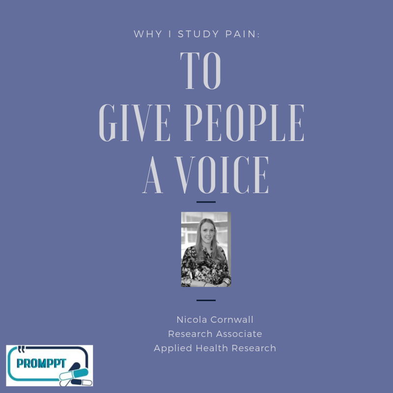 KeelePain's tweet photo. Day 3 of asking researchers "Why do you study pain?" as part of #PainAwarenessMonth. Today we hear from @NJCornwall
"Research gives people with persistent pain a voice & an opportunity for their experiences to help others to live better with pain"
#whyistudypain https://t.co/ynBepoalkM