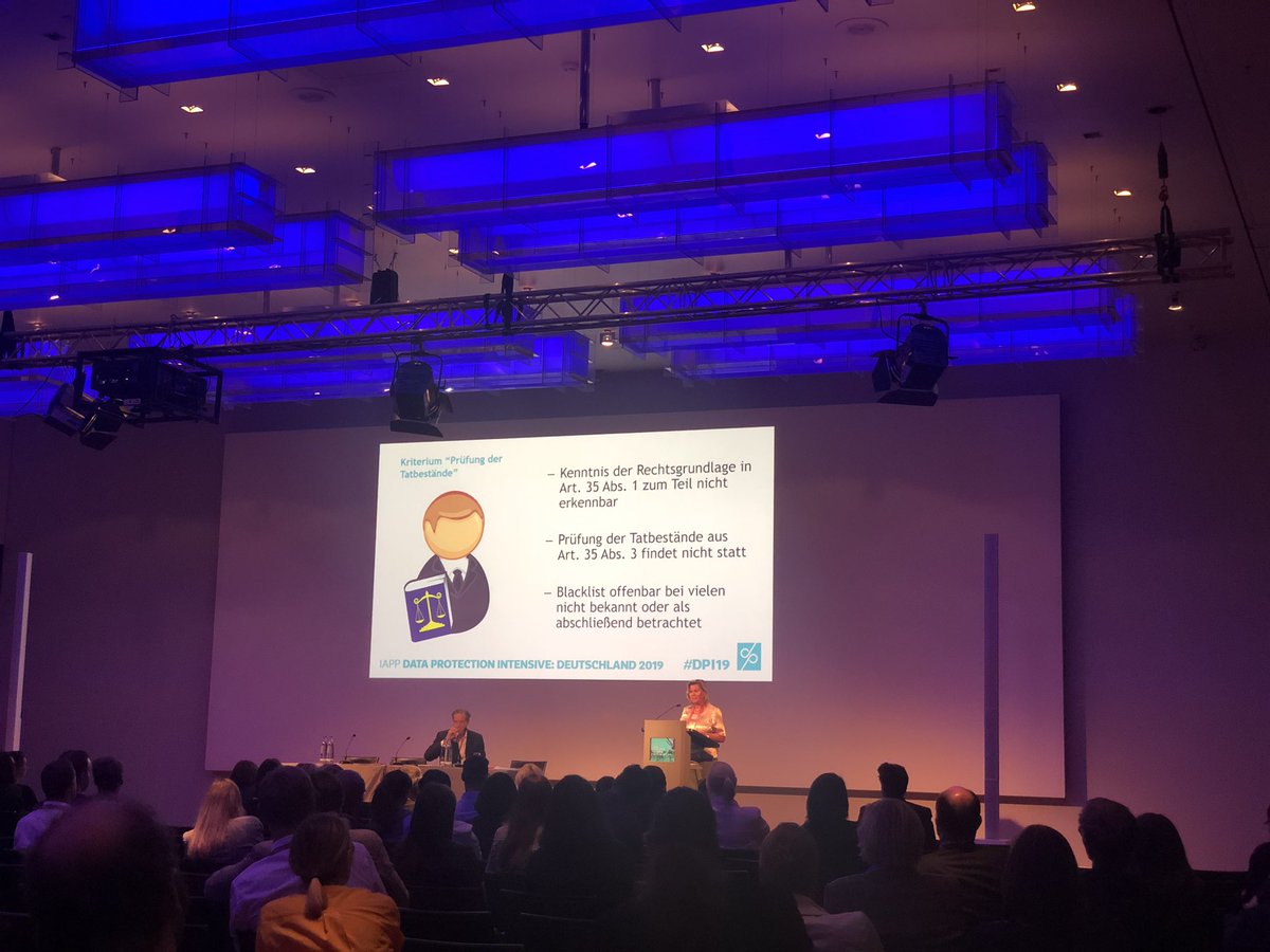 AretzChristian's tweet photo. Erkenntnis aus der #DSGVO-Querschnittsprüfung in #Niedersachsen: „17 von 50 Unternehmen kannten nicht mal den Artikel 35 [DSGVO]“ #BarbaraThiel auf der #DPI19 @PrivacyPros https://t.co/9W8KoeZfbh