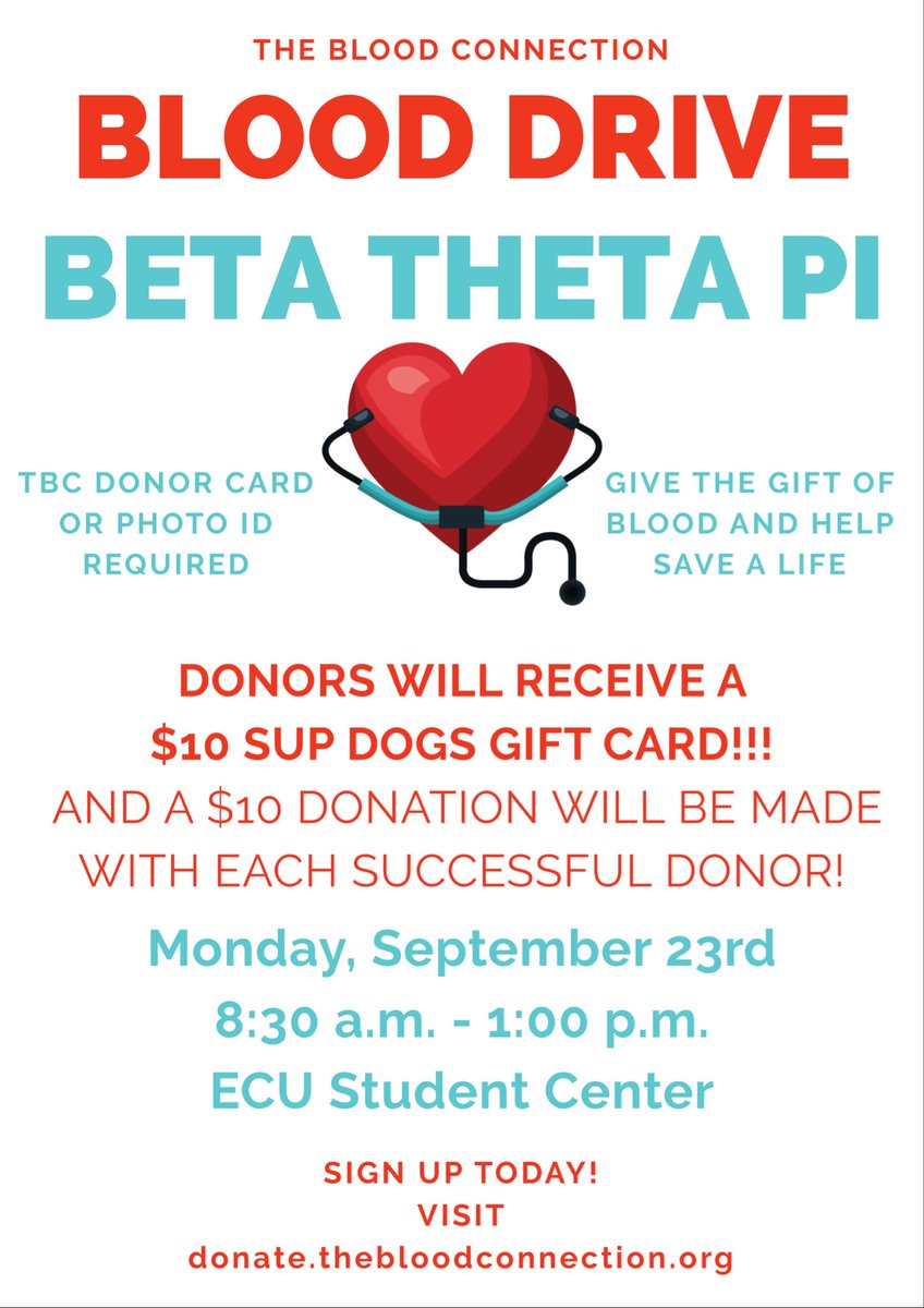 Come out to our Blood Drive on Monday the 23rd and help save a life!