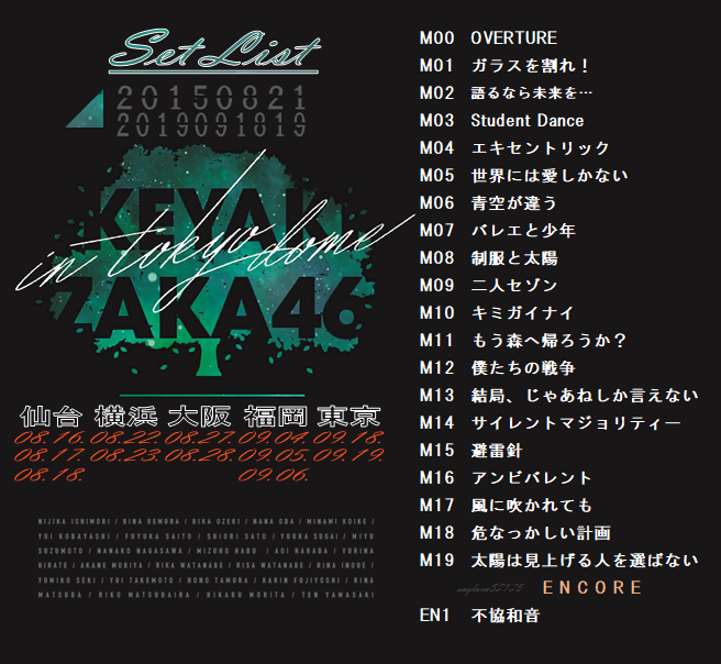 欅坂46 夏の全国アリーナツアー2019 ＠東京ドーム【DAY1】 ＊セット
