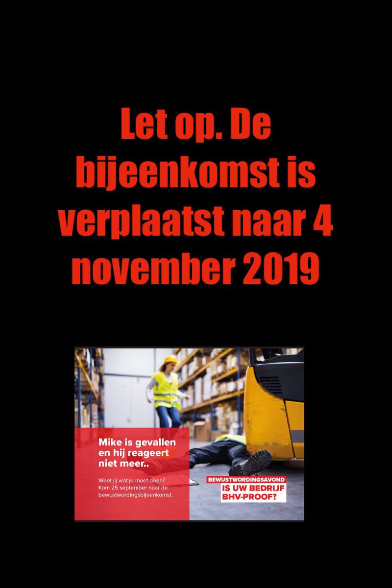 smit_esther's tweet photo. 📍LET OP! Belangrijke mededeling📍

De bewustwordingsbijeenkomst KVO-B van 25-9 op de gastlocatie van @DgsArbo wordt verplaatst naar 4-11 ! https://t.co/SLYAyJrz9m

NB: Het Ondernemersontbijt gaat WEL door op 25-9 vanaf 7.30 uur in de centrale ruimte van het gemeentekantoor! https://t.co/xUyVDlXrt1