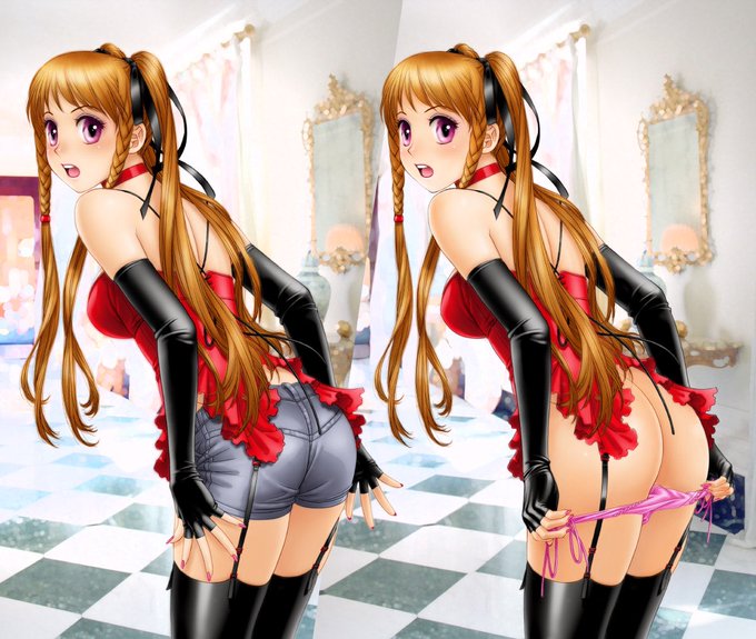 久し振りに過去絵修正息抜き〜(^^;;
元々は右の絵を描いてたんだけど、雑誌掲載時に大人の事情でお尻を隠すことになって左の絵に描き直したので2バージョンあります。
2つ並べてみましたww 