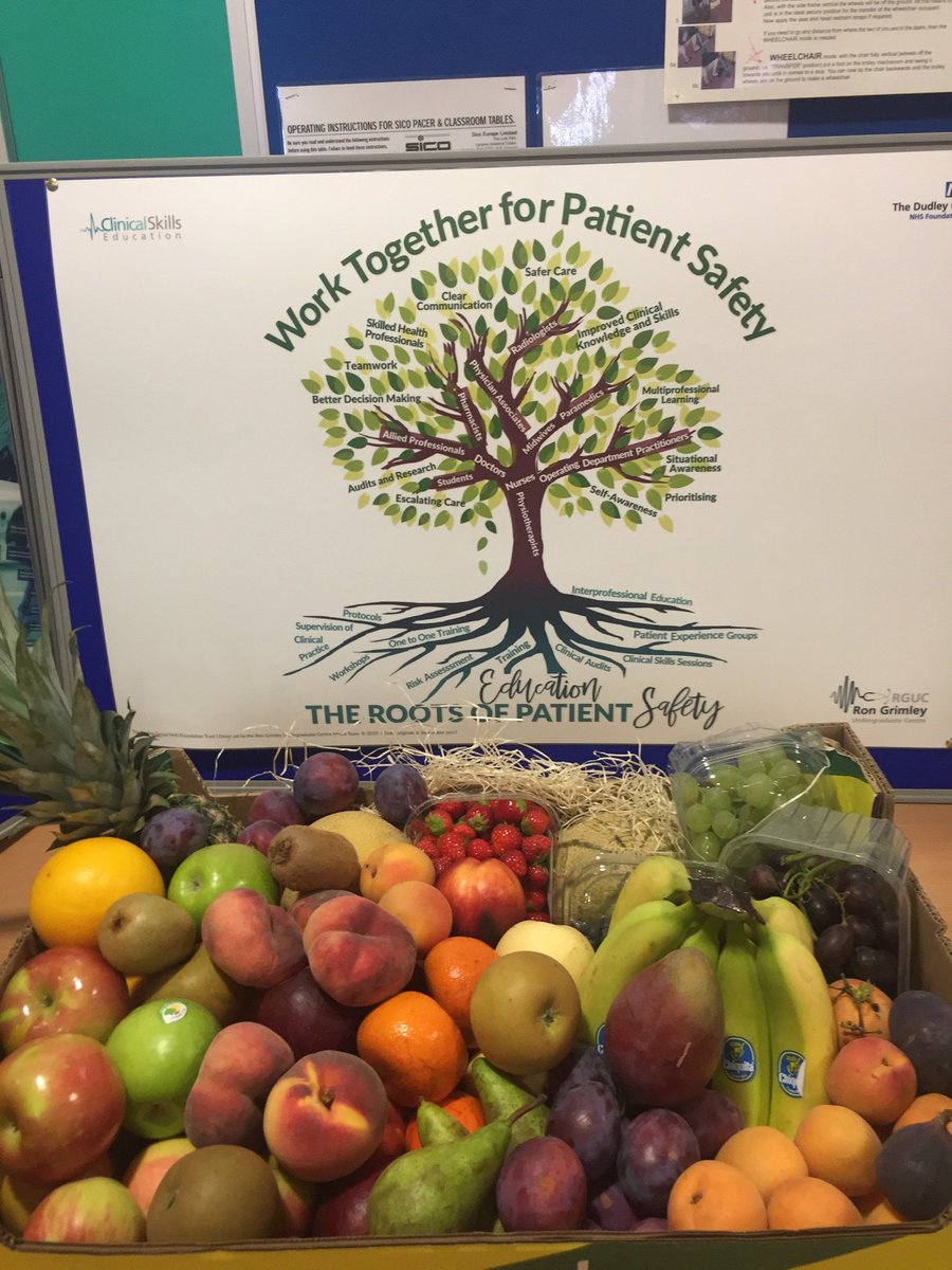 mrsedwards84's tweet photo. Well done to our fab clinical skills team on their winning poster for our poster competition to celebrate #WorldPatientSafetyDay2019. Focusing on education as the roots of safety and produced by the @RGUC media team.  Enjoy your fruit!  #winners #safety #team https://t.co/06JQwxZoXl
