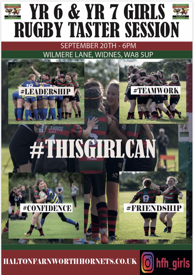 Please Rtw. We need to get more girls in the sport we love,  Rugby League. The taster session below will hopefully do just that <a href="/AnthonyGelling/">Anthony Gelling</a> <a href="/JackOwens17/">Jack Owens</a> <a href="/HepCahill/">Hep Cahill</a> <a href="/dannycraven21/">Danny Craven</a> <a href="/WidnesRL/">Widnes Vikings</a> <a href="/hfharl/">Halton Farnworth Hornets</a> <a href="/DaveroltRolty/">Rolty</a> @Vikings_QuidsIn <a href="/WISSL_RL/">WISSL_RL</a>