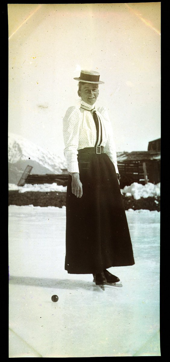 And here's Lizzie Le Blond, ice-skating, in St Moritz in March 1893, to end/