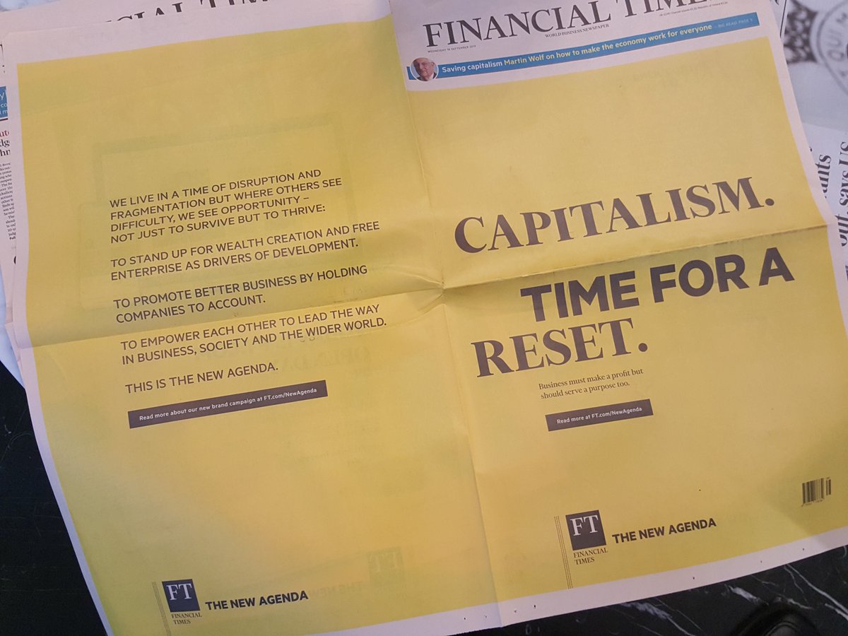 henryrichardsuk's tweet photo. Couldn't agree more - "Capitalism, time for a reset - business must make a profit but should serve a purpose too".  The question is how, and the @BritishAcademy_ #futureofthecorporation is working on the answer.  https://t.co/tdm2SJG0lY #ftnewagenda @FT #colinmayer https://t.co/4OST5Oq0RY