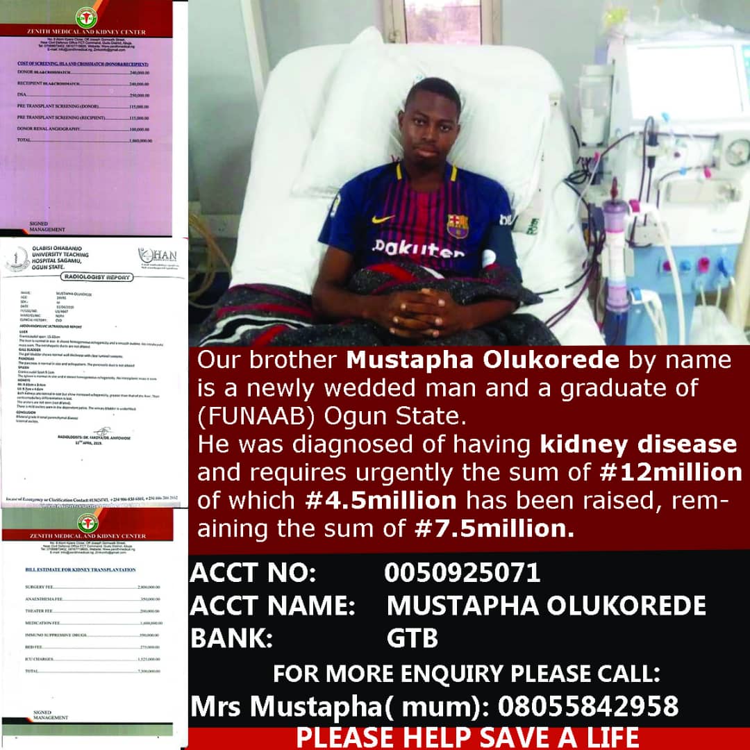 ZenithDele's tweet photo. @DeleMomodu I love this... One love
I want to use this opportunity to tell everyone angel in human form to help #saveKorede π... He is down with kidney problem... He needs #12m out of which #7.5m has been raised... Pls help #saveKorede.
Thanks https://t.co/CTTUq1SfCx