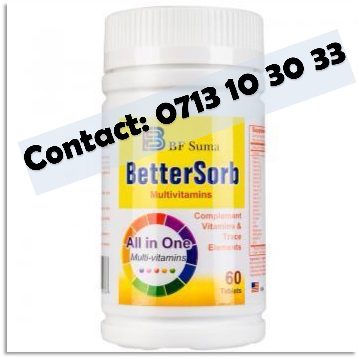 EldercareKE's tweet photo. BetterSorb All-in-One Multi-Vitamin 
Boosts immunity 
Ideal for those with weakened immunity 
Easy-to-absorb critical nutrients 
Boosts daily energy levels and vitality
Anti-oxidant, slows ageing 
Kshs 1940/= 60 Tabs. Call/WhatsApp 0713 103033 
#BFSuma #KOTLoyals #KibraDecides https://t.co/rMKLWZBdcb
