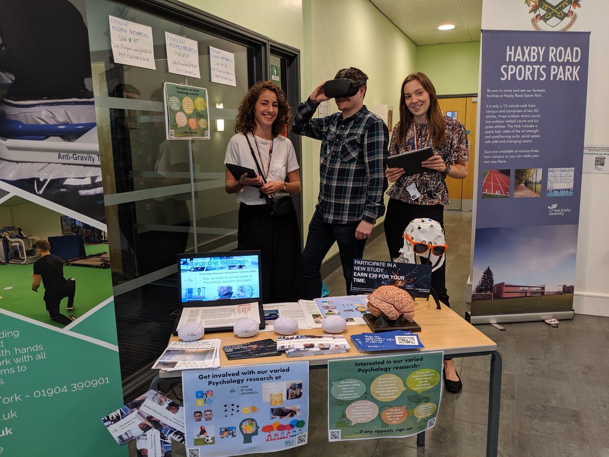 Interested in the research we do at  
<a href="/YSJPsych/">Psychology @ YSJ</a> and maybe volunteering for some of our studies while you're here? 👍😍 Everyone's welcome! Come over to our stall today to chat to some of our friendly researchers 🤓 (or sign up here 👉tinyurl.com/y4t28o5h)! #YSJSUFreshers19