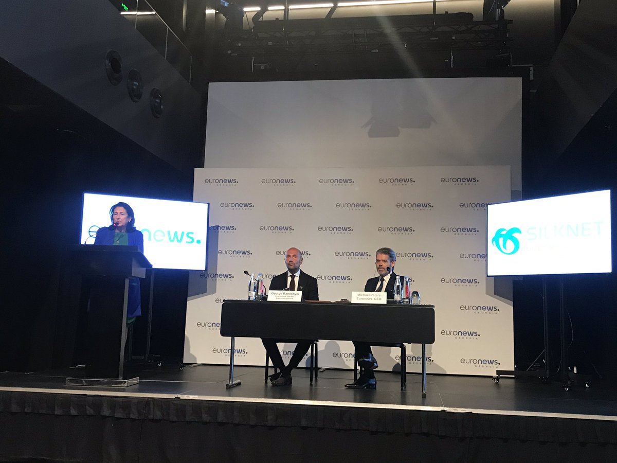 ItalyinGeorgia's tweet photo. Launch of @Euronews #Georgia, news channel+digital platform for Georgian-speaking audience in partnership w/ #Silknet. Important step to get ๐ฌ๐ช ever closer to #Europe & enrich media landscape w/objectivity pluralism professionalism. @euronewspress @Zourabichvili_S @MichaelPeters https://t.co/scynyEuppH