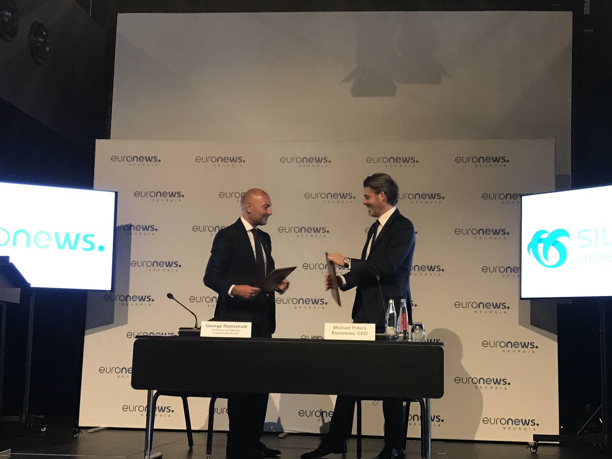 ItalyinGeorgia's tweet photo. Launch of @Euronews #Georgia, news channel+digital platform for Georgian-speaking audience in partnership w/ #Silknet. Important step to get ๐ฌ๐ช ever closer to #Europe & enrich media landscape w/objectivity pluralism professionalism. @euronewspress @Zourabichvili_S @MichaelPeters https://t.co/scynyEuppH