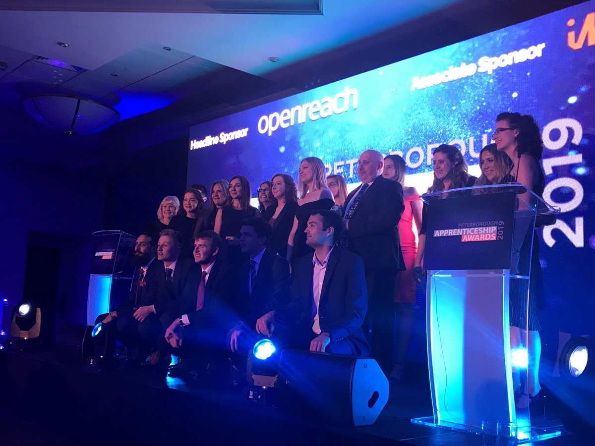 AppsPboroColl's tweet photo. Last night the team attended the inaugural #PTapprentice19 Awards organised by @peterboroughtel
Congratulations to all the winners, we are proud to see the fantastic achievements of Apprentices and their employers across the city. #apprenticeships #peterborough https://t.co/i2uFHKGpVs