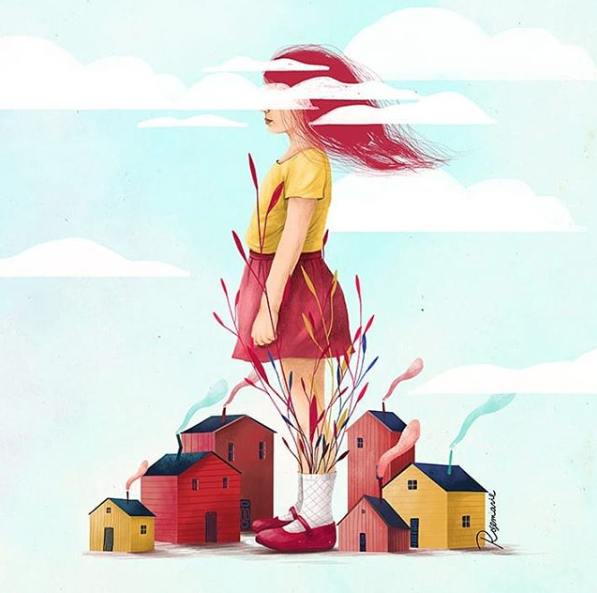 rosemariecc's tweet photo. La quietud. #laquietud #stillness #illustration #ilustración #ilustradora #illustrator #girl #houses #clouds #digitalillustration #artwork #editorial #editorialillustrations #rosemariecc https://t.co/3jVu7aWvdg