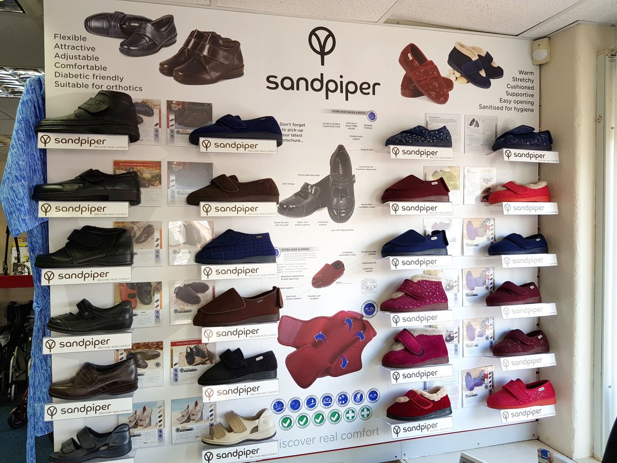 sandpiper_shoes's tweet photo. Looking for @sandpiper_shoes in Warrington, Lancashire? Try @Millercare 1 Kingsway North, Manchester Road, Warrington, WA1 3NL. Fantastic footwear display in store.
#extrawide #shoes #slippers #sandals #boots #socks #diabeticfriendly #elderleycare #leyland #Lancashire #Mobility https://t.co/zoC7IvXEs3