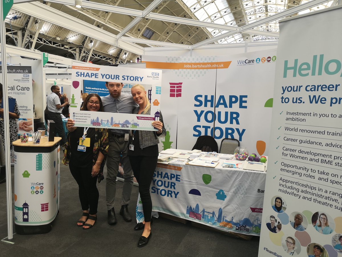 BartsHealthJobs's tweet photo. Day 2 at @NursingJobsFair @rcni come and visit the team at stand 80 #ShapeYourStory @PaedsRlh @Bank_Partners @PCCURLH @NHSBartsHealth https://t.co/ITT2dlKLde