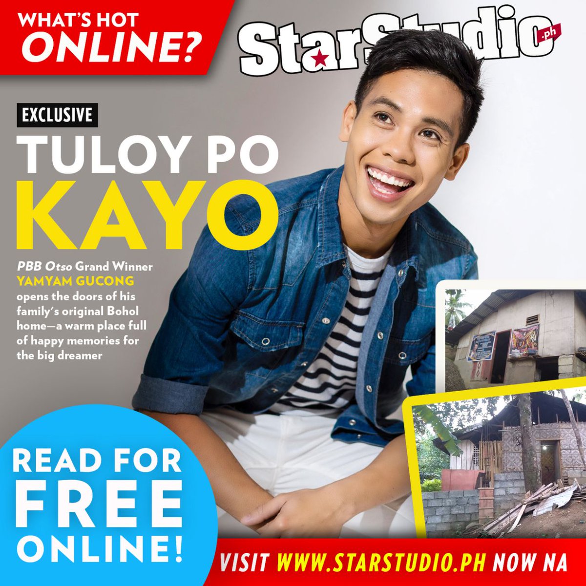 StarStudioPH's tweet photo. Yamyam Gucong, PBB Otso's Ultimate Big Winner, opens up about his life growing up! Learn more about the Iskulit Bai ng Bohol and get a glimpse of the life he lived before PBB in this StarStudio EXCLUSIVE! https://t.co/8TfPBPCJJf https://t.co/sppGVTREa3