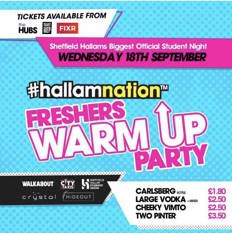 TONIGHT IS THE RETURN OF HALLAMNATION!🤪

No need to buy your tickets in advance, just turn up and pay on the door!
<a href="/HallamFutsal/">Hallam Futsal</a> <a href="/SHU_Squash/">Hallam Squash</a> <a href="/hallamsail/">SHU Sail & Windsurf</a> <a href="/SHU_Dodgeball/">Sheffield Hallam Dodgeball</a> <a href="/HallamWFootball/">Hallam Womens Football</a> <a href="/shutrampoline/">Hallam Trampolining</a> <a href="/HallamHockey/">Hallam Hockey</a> <a href="/HallamMensFooty/">Hallam Mens Football</a> @SHUMensBball <a href="/HallamNetball/">SHU Netball</a>