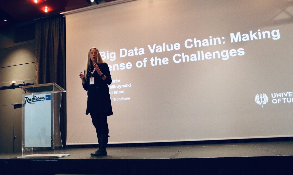 The Lab’s Milla Wirén presenting challenges on building big data value chains at the #i3e2019 conference. A multifaceted, and by far not only a technological question.