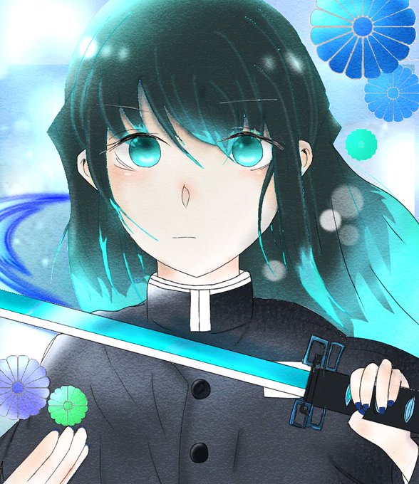 ✤るあむさんがTwitterに投稿した時透無一郎(鬼滅の刃)のイラスト。