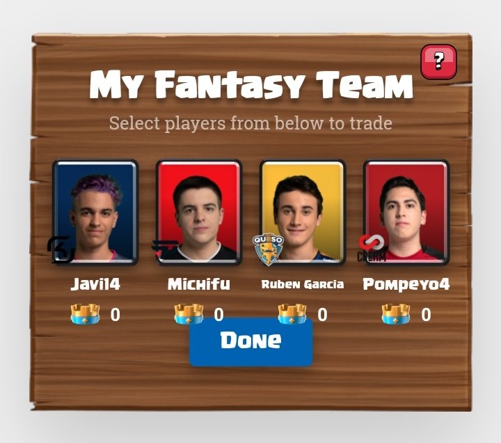 My Fantasy Team : <a href="/rubizalez/">RUBÉN</a> @michifucr <a href="/Javi14__/">Javi14</a> <a href="/Pompeyo4CR/">Pompeyo4</a>