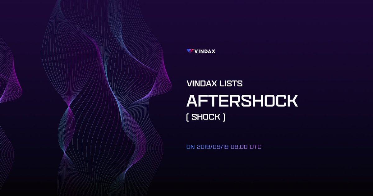 VinDAXOfficial's tweet image. VinDAX will open trading for SHOCK/ETH trading pairs on 2019/09/19 08:00 UTC. Users can now start depositing AfterShock (SHOCK) in preparation for trading. @AfterShockToken 

Learn more about AfterShock (SHOCK)

Read full news at: vindax.com/faq/vindax-lis…