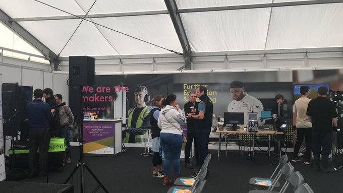 SOLASFET's tweet photo. Come along to the learning marquee in @NPAIE at 10.30am when Paul Doran @WWETBofficial @colaisteanatha will take to the stage to talk about Green Cert Training and Agriculture courses - block 4, row 20, stand 432. #GovVillage #GovPloughing19 #BaileNaRialtais https://t.co/2GTHC0MW1t