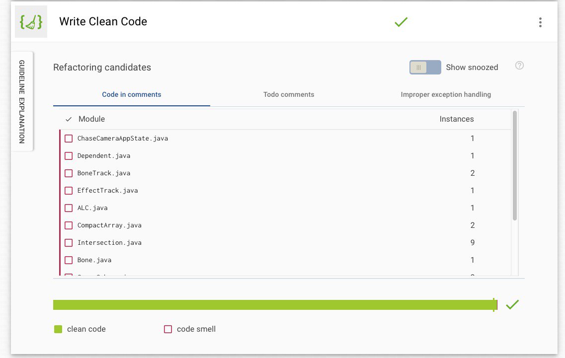 BetterCodeHub's tweet image. Guideline #10: Write Clean Code
Why: Clean code is more Maintainable
- Proactively search and remove code smells
- Remove useless comments, commented code blocks & dead code
- Refactor poorly handled exceptions, magic constants & poorly named units or variables
#bettercode