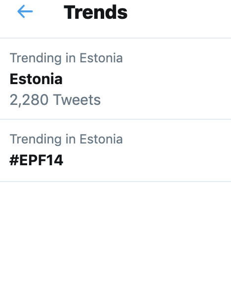 arslancb's tweet photo. That's how twitter trends look in Estonia #EPF14 https://t.co/NR7GwVXYqg